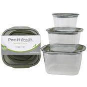 Wholesale - 3pc SQUARE FOOD CONTAINER SET PAC-IT FRESH C/P 48, UPC: 887030780047